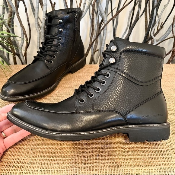 NEW Mark Nason Men’s Lace Up Black Boots Size 8 - Picture 8 of 13